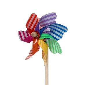 Vindmlle, regnbuefarver m. striber, trpind 17