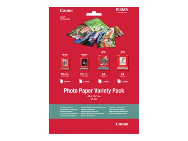 VP-101 Photo Paper Variety Pack A4 og 10 x 15cm