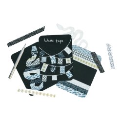 Washitape 10rl sort og hvid