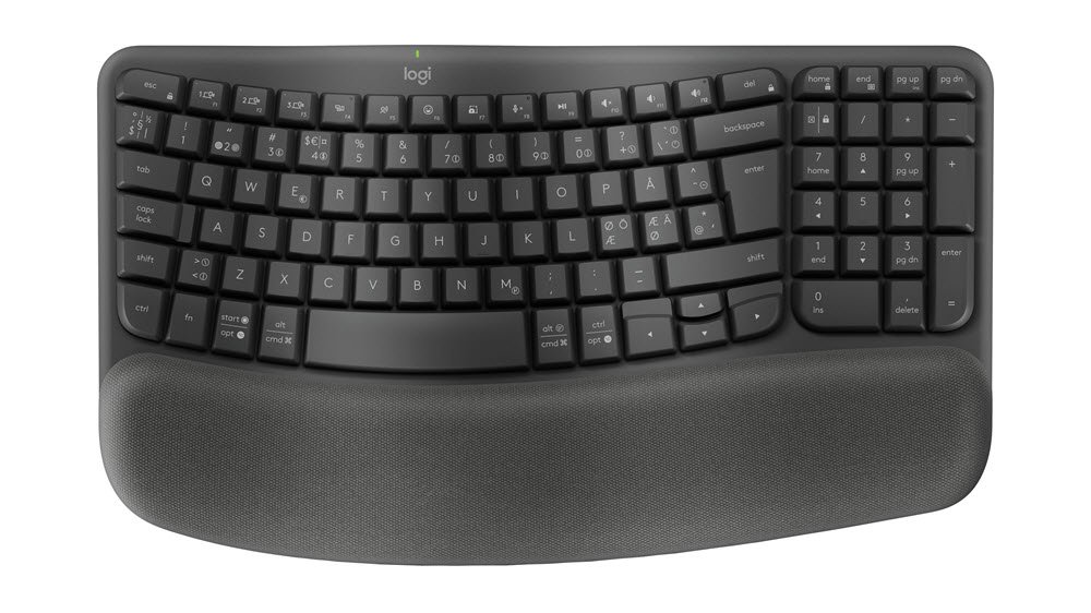 Wave Keys wireless ergonomic keyboard, Graphite