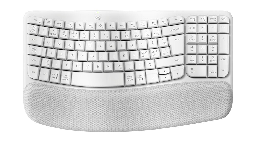 Wave Keys wireless ergonomic keyboard, Off-white