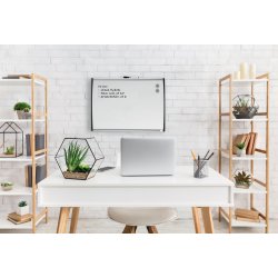 WB tavle m/buet ramme hvid 58,5x43cm