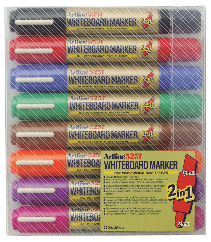 Whiteboard Marker Artline 525T 2-i-1 8-st