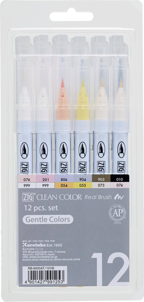Zig Clean Color Pensel Pen blde farver 12-st
