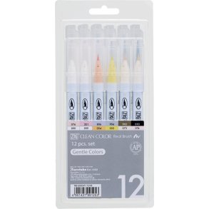 Zig Clean Color Pensel Pen blde farver 12-st