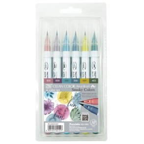 Zig Clean Color Pensel Pen St 6 stk Smokey colors